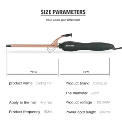 Professioneller Lockenwickler - Keramikkegel - 9 mm - 13 mm