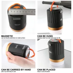 Multifunktionales Campinglicht - wasserdichte Lampe - Laterne - mit Fernbedienung - LED - USB - wiederaufladbar