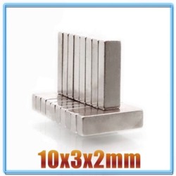 N35 - Neodym-Magnet - Quaderblock - 10mm * 3mm * 2mm - 20 - 1000 Stück