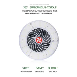 Camping fan with light - portable lamp - LED - USBOutdoor & Camping