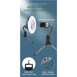 Campingventilator mit Licht - tragbare Lampe - LED - USB