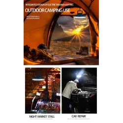 Campingventilator mit Licht - tragbare Lampe - LED - USB
