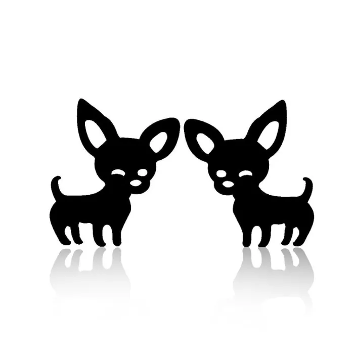 Kleine Ohrstecker - Hundeform - Edelstahl