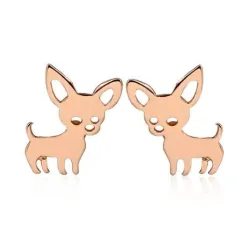 Kleine Ohrstecker - Hundeform - Edelstahl