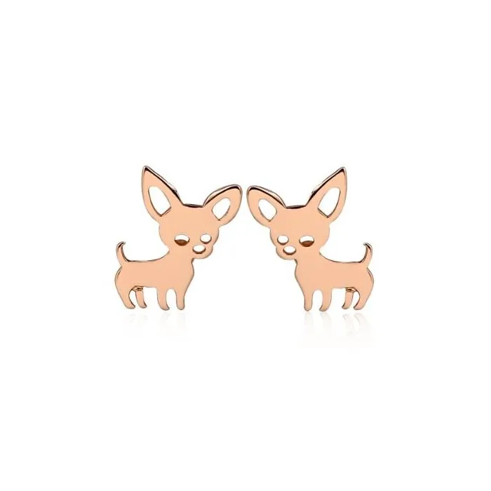 Kleine Ohrstecker - Hundeform - Edelstahl