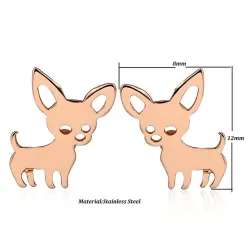 Kleine Ohrstecker - Hundeform - Edelstahl