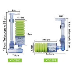Aquarienluftpumpe - biochemischer Filter - doppelter Schaumschwamm - ultraleise