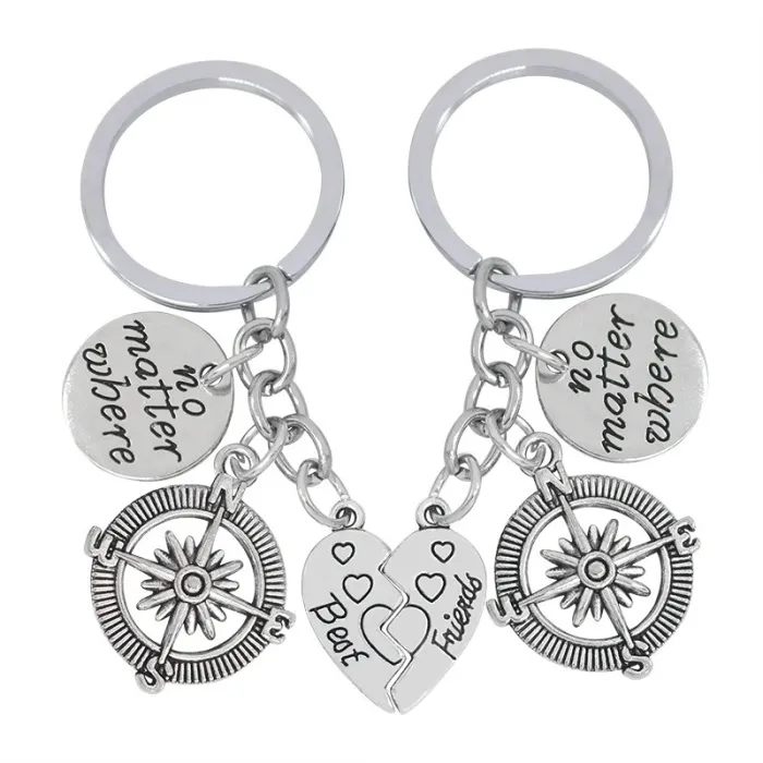 Best Friends & No Matter Where - keychain 2 pcsKeyrings