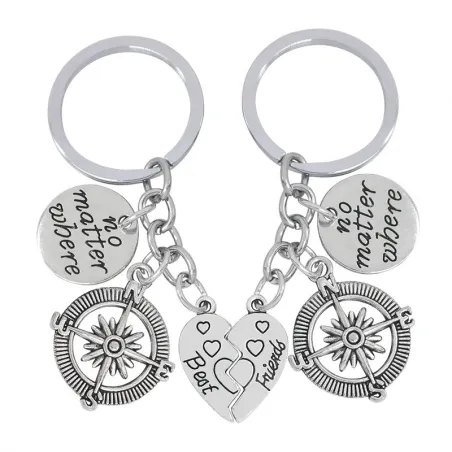 Best Friends & No Matter Where - keychain 2 pcsKeyrings