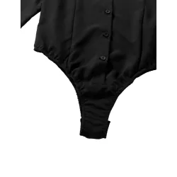 Elegante Bodys - Langarmbluse - mit Knöpfen