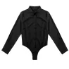 Elegant bodysuits - long sleeve blouse - with buttonsBlouses & shirts