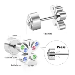 Kleine Ohrstecker - mit Zirkonia - Schmetterlinge - Herzen - Sterne