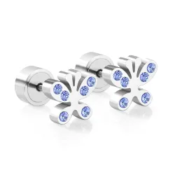 Kleine Ohrstecker - mit Zirkonia - Schmetterlinge - Herzen - Sterne