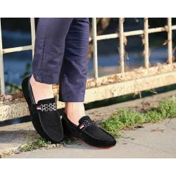 Modische Herrenloafer - flache Wildlederschuhe