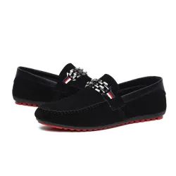 Modische Herrenloafer - flache Wildlederschuhe