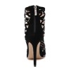 Sexy ankle boots - high heel sandals - gladiator style - rivets - cut out cage design