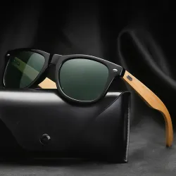 Klassische Retro-Sonnenbrille - Bambusholz - UV400 - Unisex