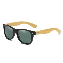 Klassische Retro-Sonnenbrille - Bambusholz - UV400 - Unisex