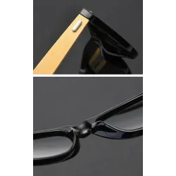 Klassische Retro-Sonnenbrille - Bambusholz - UV400 - Unisex