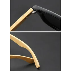 Klassische Retro-Sonnenbrille - Bambusholz - UV400 - Unisex