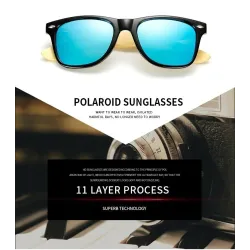 Stilvolle Sonnenbrille - polarisiert - Holzrahmen - Unisex