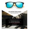 Stilvolle Sonnenbrille - polarisiert - Holzrahmen - Unisex