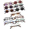 Modische kleine runde Sonnenbrille – Verlaufsglas – zweifarbig – Nieten – UV400