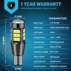 Auto-Rückfahrlicht - LED-Lampe - 1156 BA15S - 7440 W21W - T15 W16W - 2 Stück