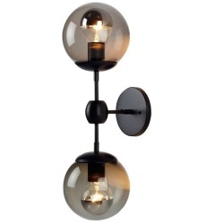 Retro-Wandleuchte - Eisenlampe mit Kugelglas - Einzel- / Doppelkopf - E27