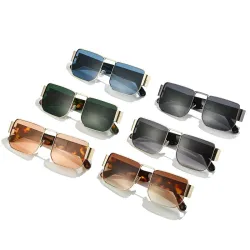 Quadratische Retro-Sonnenbrille – Metallrahmen – UV400