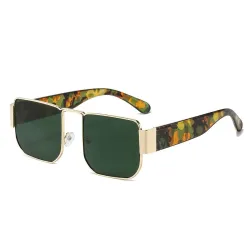 Quadratische Retro-Sonnenbrille – Metallrahmen – UV400