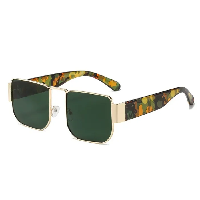 Quadratische Retro-Sonnenbrille – Metallrahmen – UV400