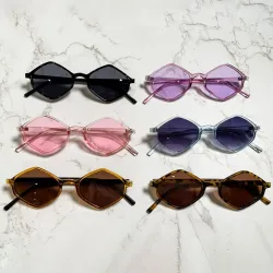 Modische quadratische Polygon-Sonnenbrille - UV400