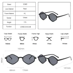 Modische quadratische Polygon-Sonnenbrille - UV400