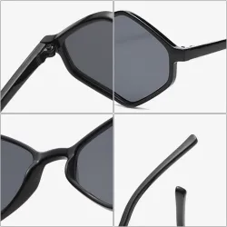 Modische quadratische Polygon-Sonnenbrille - UV400