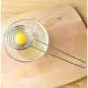 Eiweißtrenner - spiralförmiger Edelstahllöffel - langer Griff