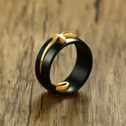 Moveable Egyptian cross - stainless steel ringRings