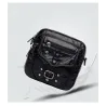 Kleine Schulter-/Gürteltasche - Leder - Nieten - Reißverschlüsse