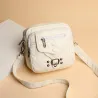 Kleine Schulter-/Gürteltasche - Leder - Nieten - Reißverschlüsse
