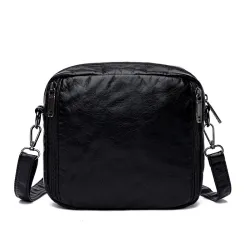 Kleine Schulter-/Gürteltasche - Leder - Nieten - Reißverschlüsse