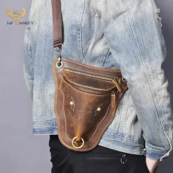Trendy shoulder / waist small bag - genuine leather - bull head shapedBags