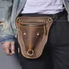 Trendige Umhänge-/Hüfttasche aus echtem Leder in Stierkopfform