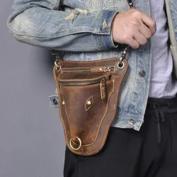 Trendy shoulder / waist small bag - genuine leather - bull head shapedBags