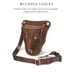 Trendy shoulder / waist small bag - genuine leather - bull head shapedBags