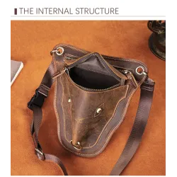 Trendy shoulder / waist small bag - genuine leather - bull head shapedBags