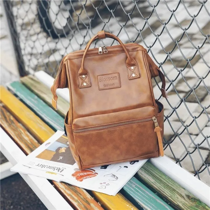 Vintage-Lederrucksack - große Kapazität