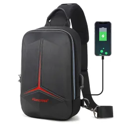 Diebstahlsichere Umhängetasche mit USB-Anschluss - Umhängetasche - Brusttasche aus PVC