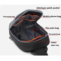 Diebstahlsichere Umhängetasche mit USB-Anschluss - Umhängetasche - Brusttasche aus PVC