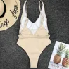 Sexy einteiliger gerippter Badeanzug - brasilianischer Monokini - mit Gürtel