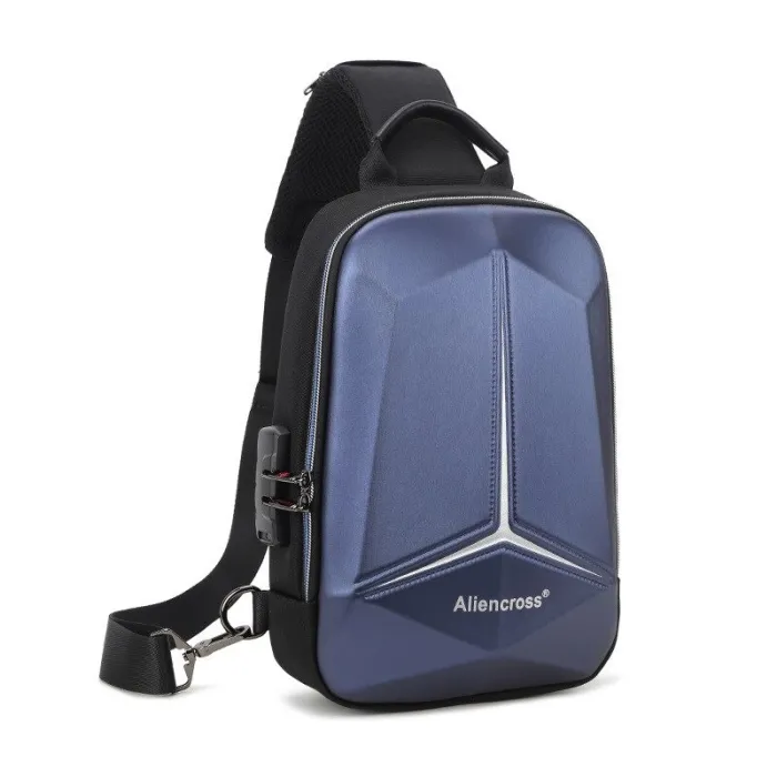 Diebstahlsichere Umhängetasche mit USB-Anschluss - Umhängetasche - Brusttasche aus PVC